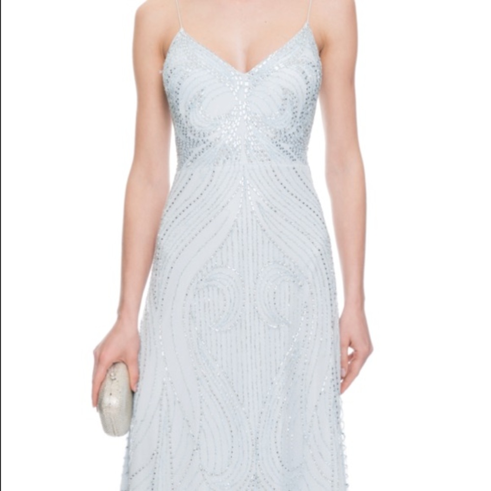 aidan mattox blue sequin dress aidan mattox dress One Shoulder Blue Sequin Party Shift 6